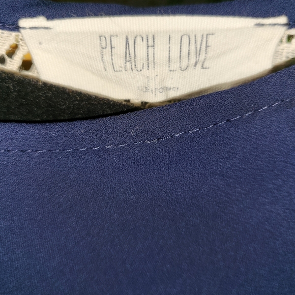 Peach Love California - Navy Blue Sheer Top - Picture 4 of 4